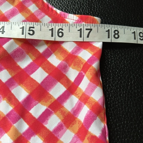 TOMMY BAHAMA Harbour Island Gingham Asymmetrical Sleeveless Beach Dress Pink Red - Picture 8 of 12